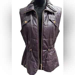 Weekend Dark Purple Quilted Vest Size Medium